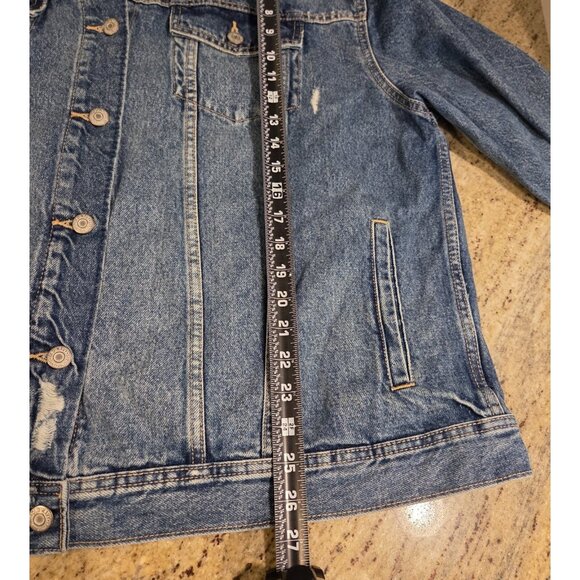 Old Navy Boyfriend Style Women’s Size XL Denim Distressed Trucker Jacket - Picture 4 of 15